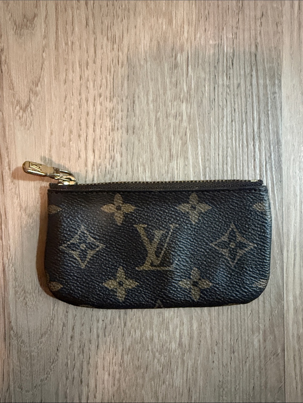 Authentic Louis Vuitton Monogram Key & Card Holder in Brown with Gold Hardware